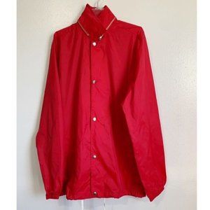 Five Four LA Jacket Men Medium Red Lightweight Elastic sleeve Stowaway Hood NWT